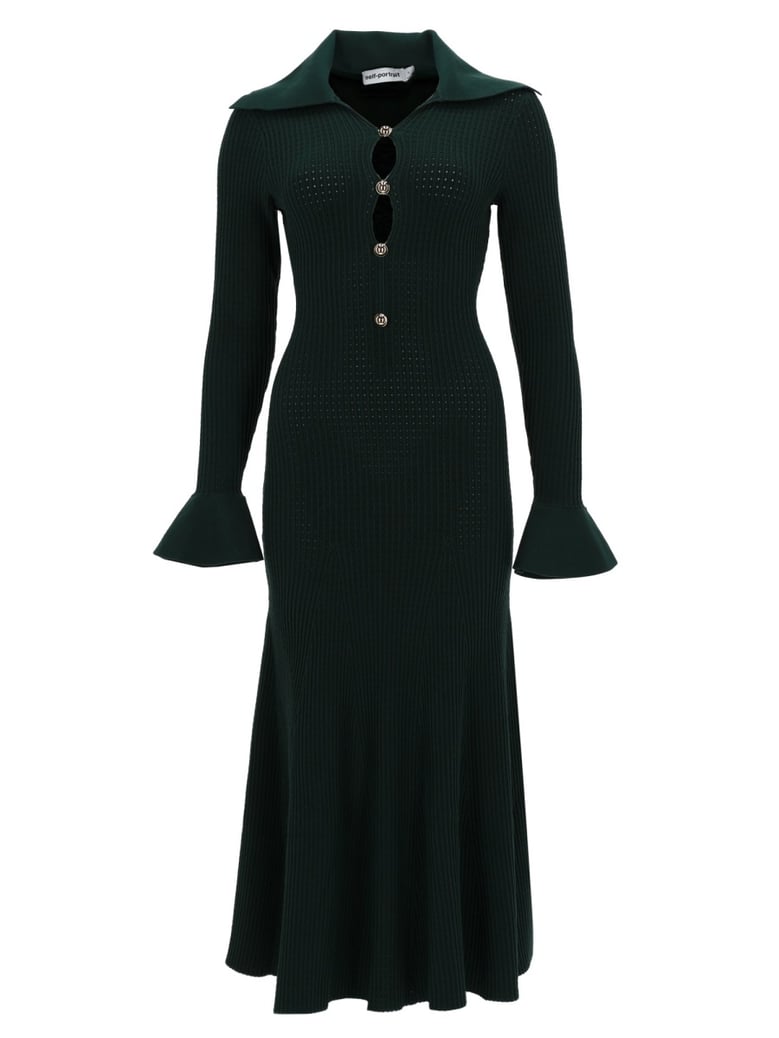 midi dress with cut-out green by Selfnex