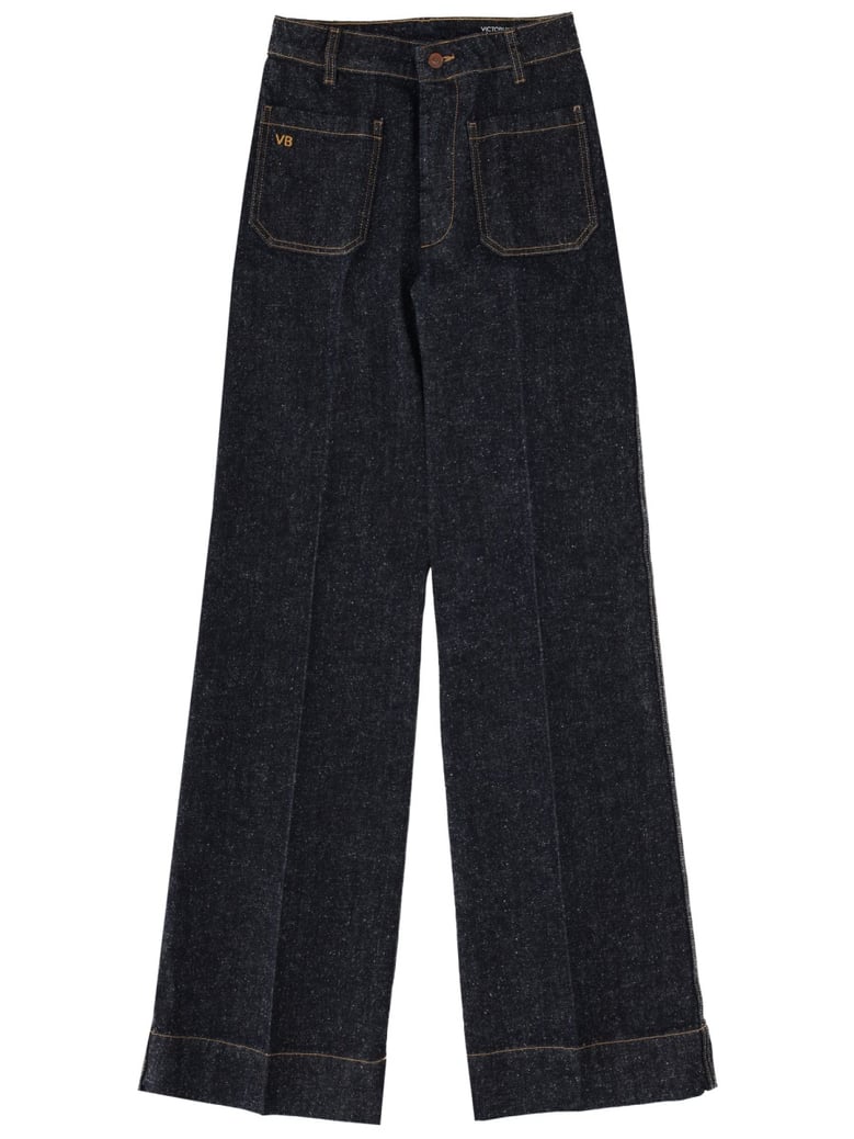 wide leg jeans in blue by Selfnex