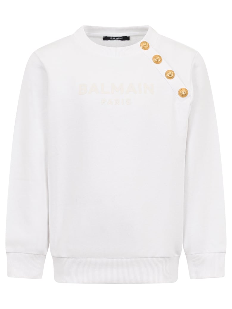 knit jumper with logo white by Selfnex