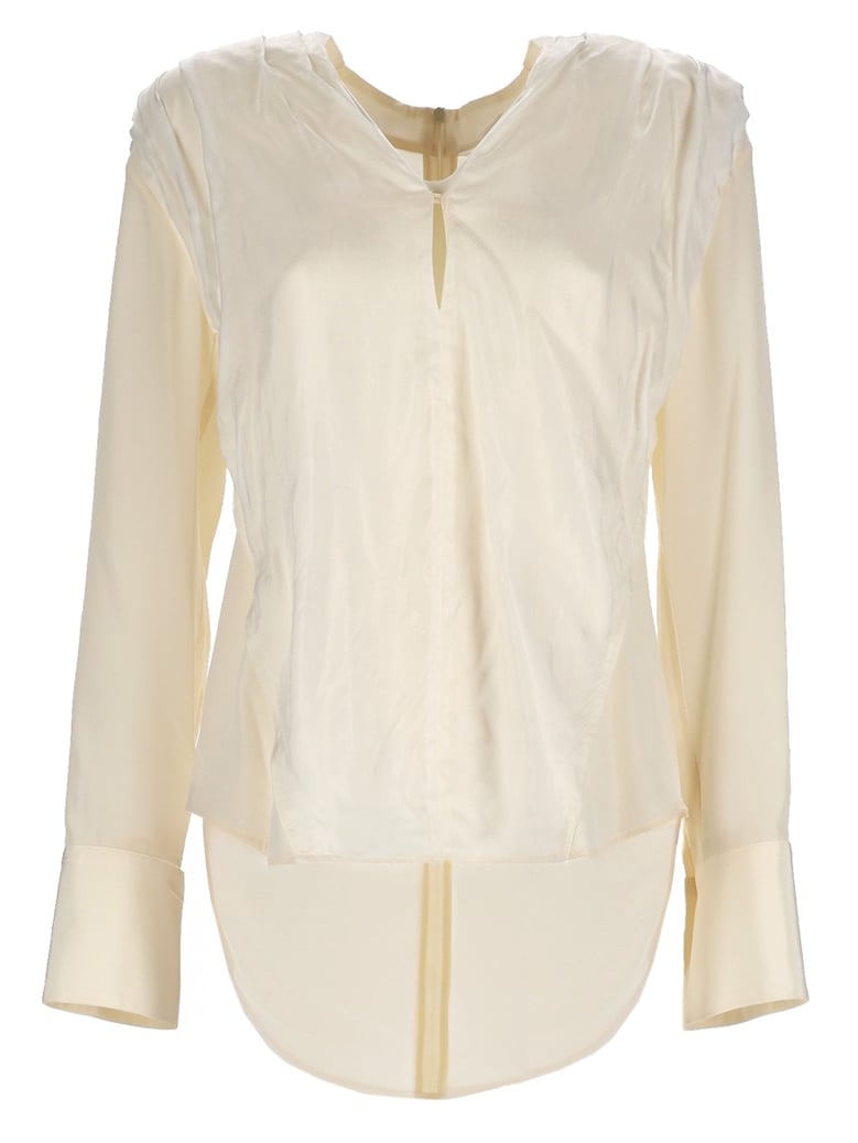 silk top in ivory by Selfnex