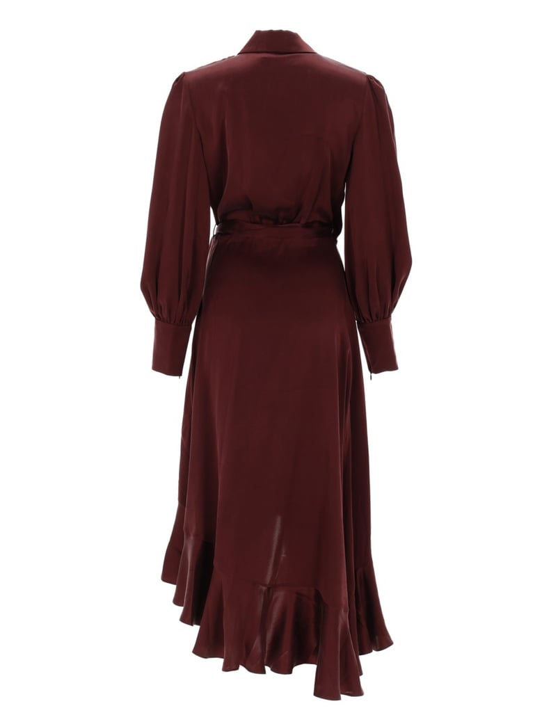 midi silk dress bordeaux by Selfnex