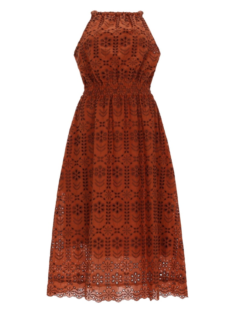 dress midi perforated brown by Selfnex