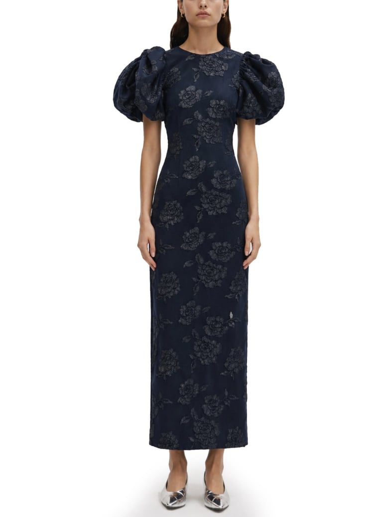 blue long dress with straps by Selfnex