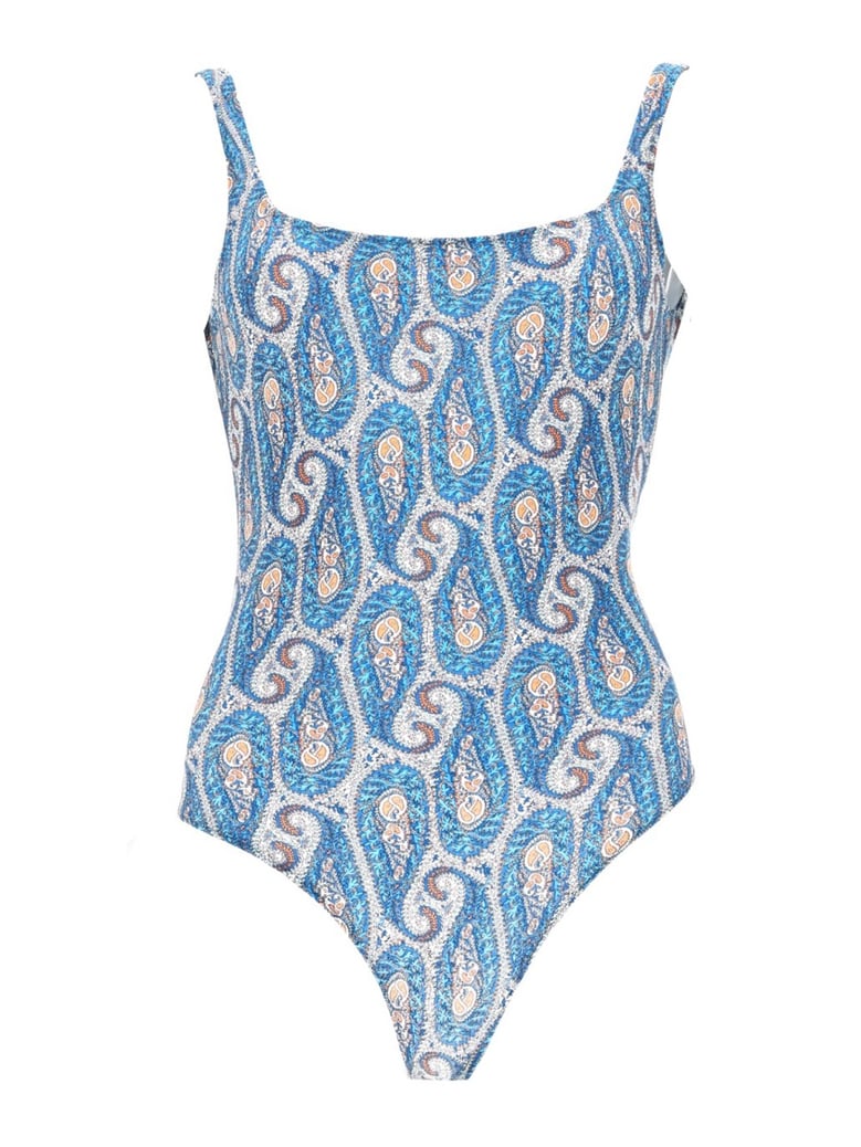 one-piece swimsuit blue paisley by Selfnex