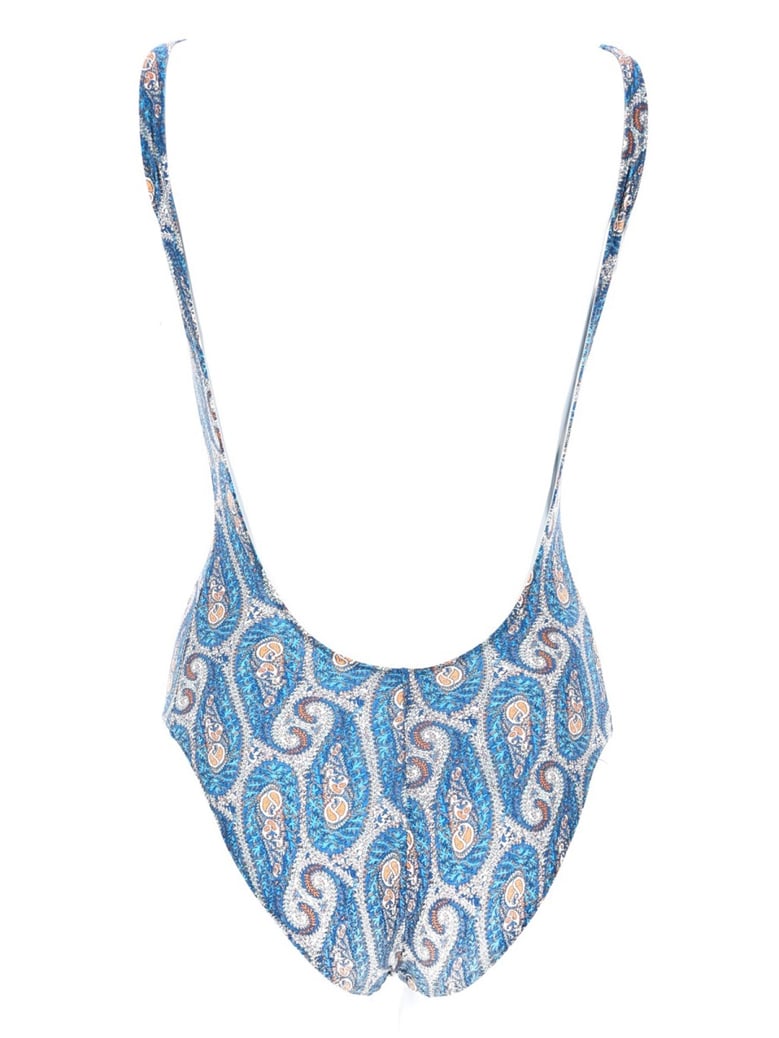 one-piece swimsuit blue paisley by Selfnex