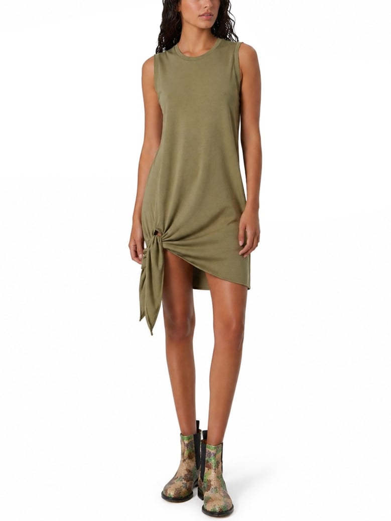 mini dress with knot green by Selfnex