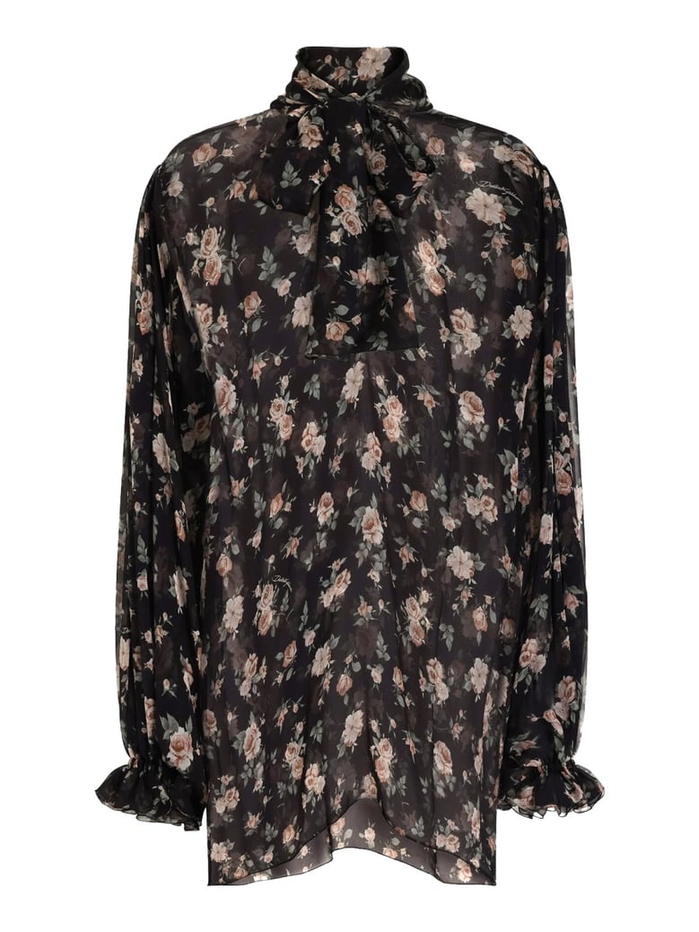 vintage rose print top by Selfnex