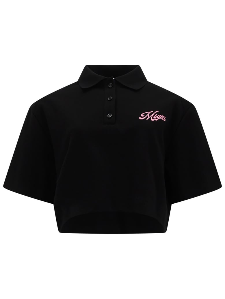 polo shirt cropped black by Selfnex