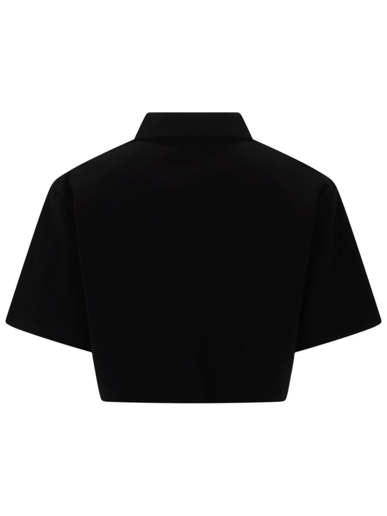 polo shirt cropped black by Selfnex