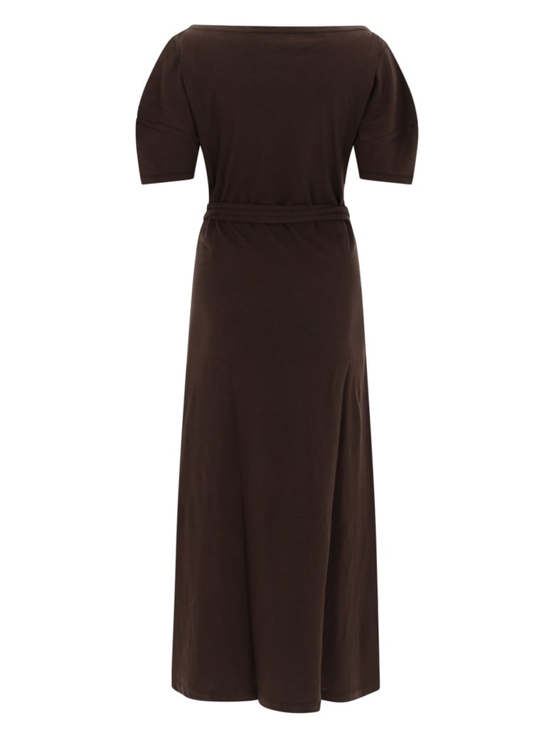 midi dress cotton-linen brown by Selfnex