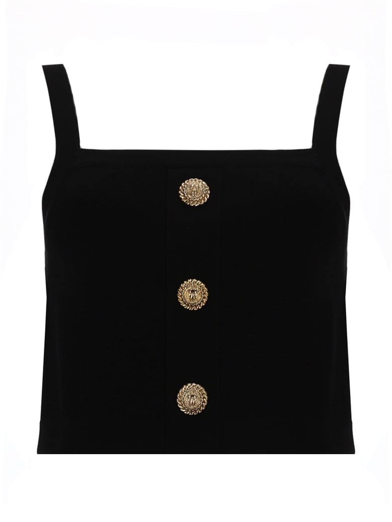 top with jewel buttons black by Selfnex