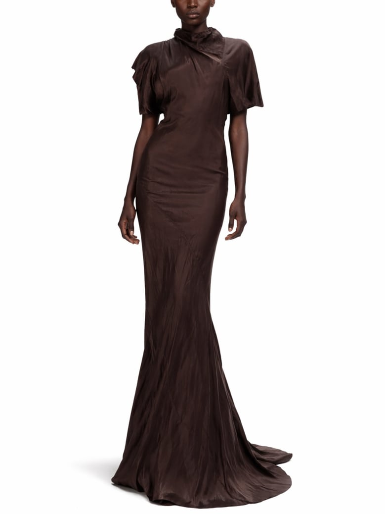 fitted brown dress by Selfnex