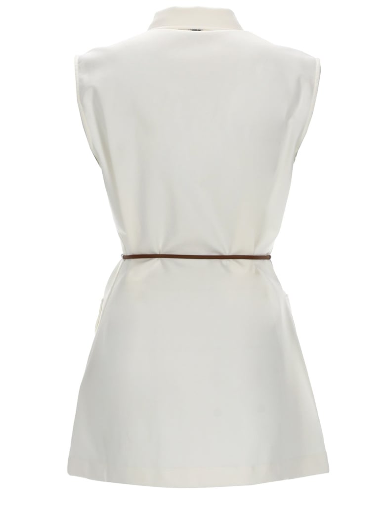 gilet with belt white by Selfnex
