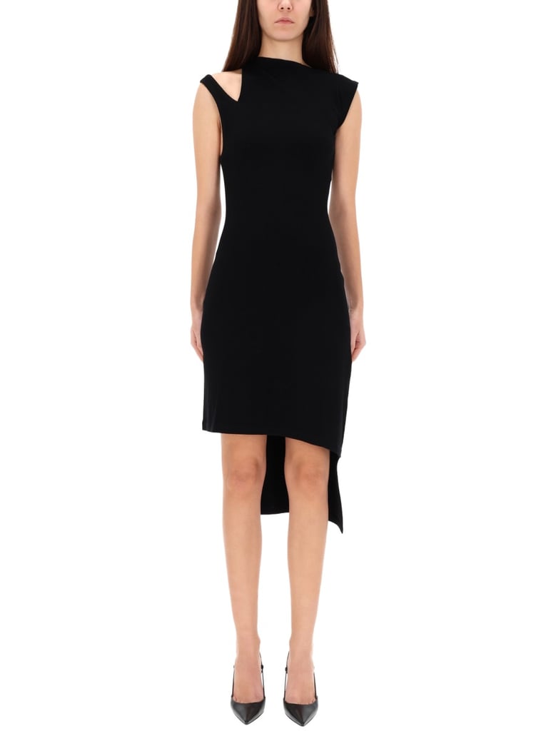 ribbed oblique dress by Selfnex
