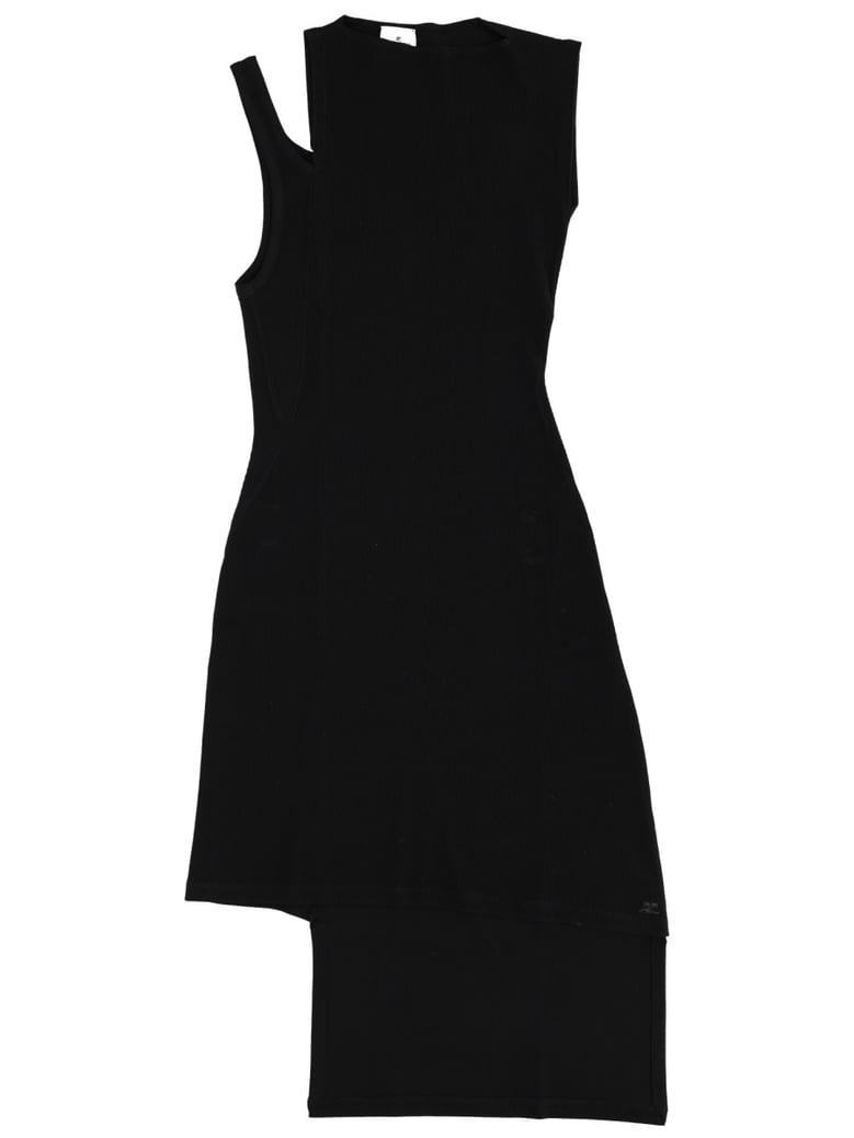 ribbed oblique dress by Selfnex