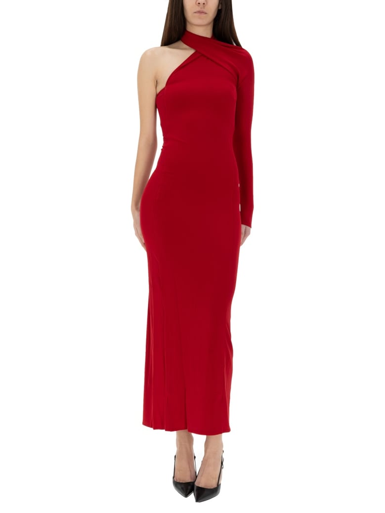 draped one-shoulder dress by Selfnex