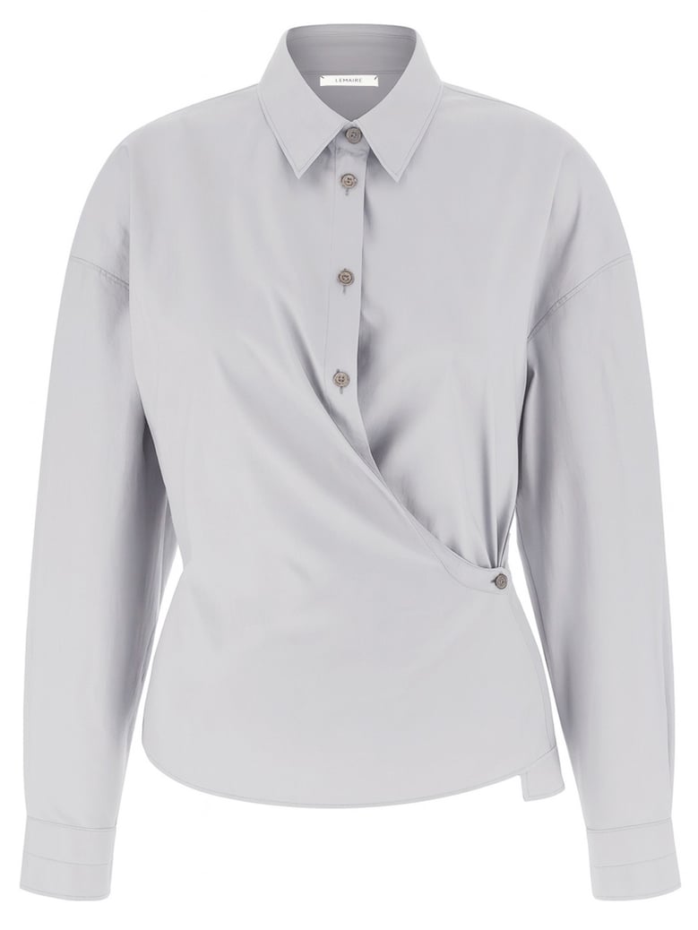 shirt straight collar twisted grey by Selfnex