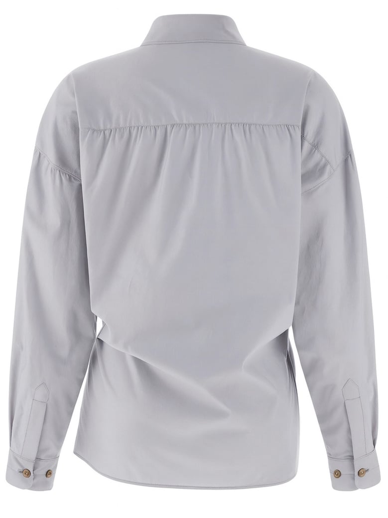 shirt straight collar twisted grey by Selfnex
