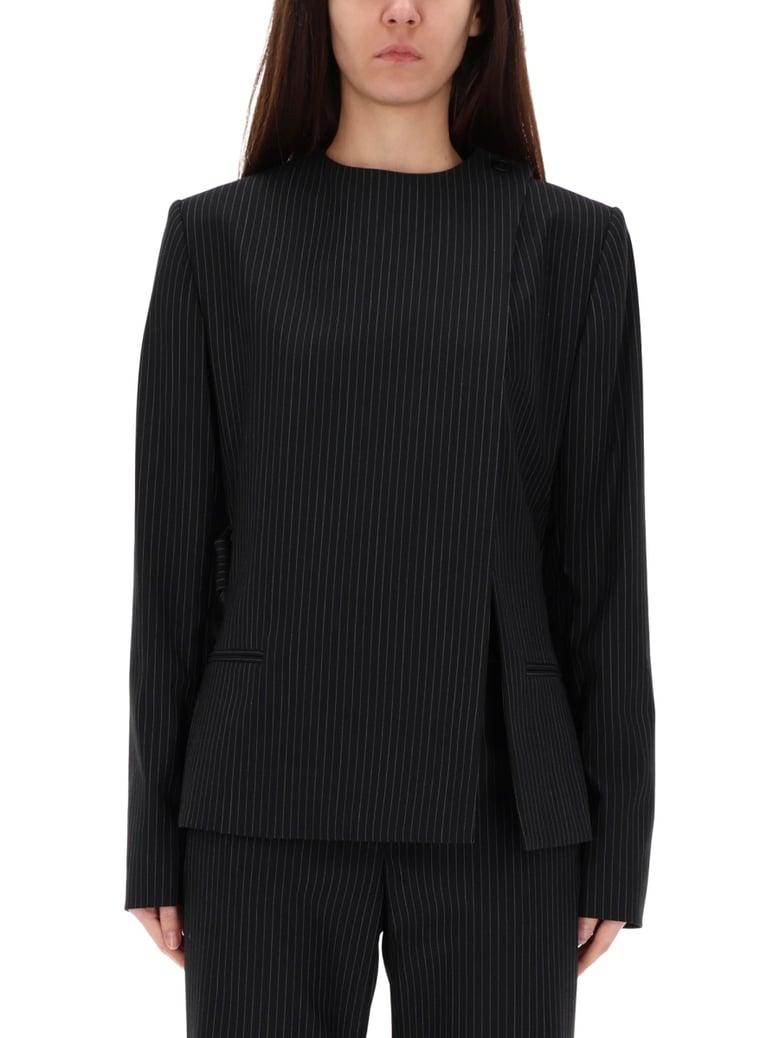 buckle pinstripes jacket by Selfnex