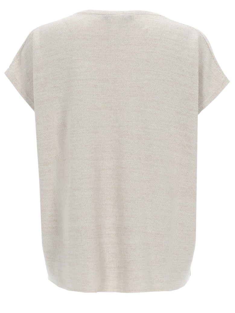 v-neck top beige by Selfnex