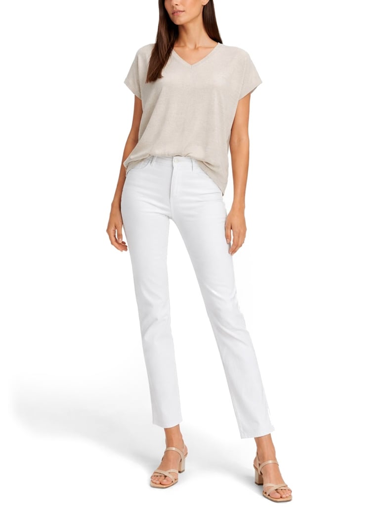 v-neck top beige by Selfnex