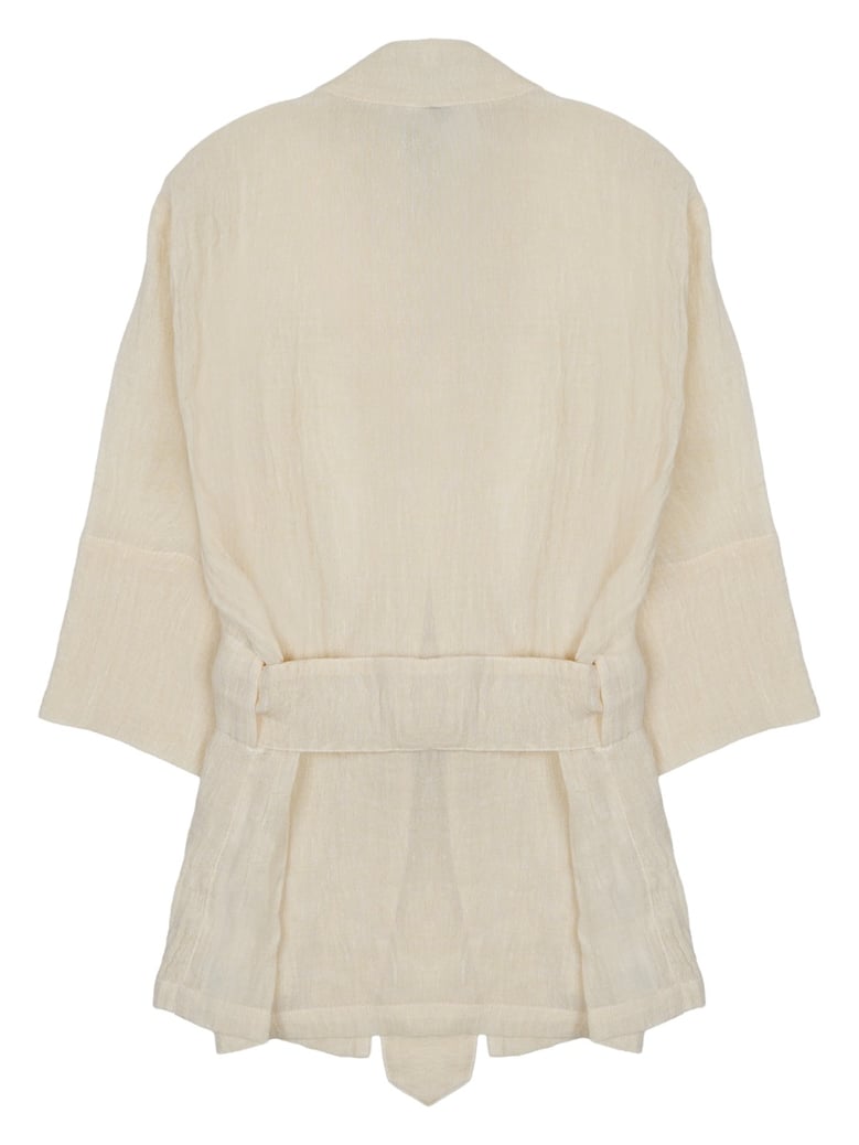 kimono jacket linen white by Selfnex