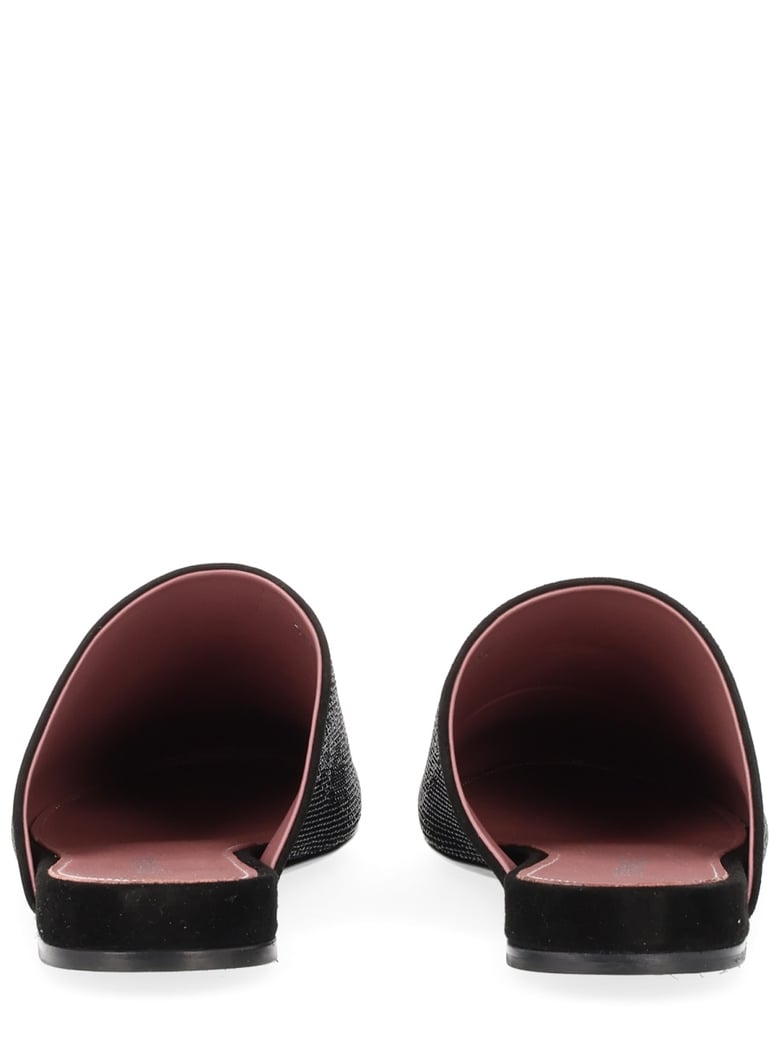 leather slipper with rhinestones by Selfnex