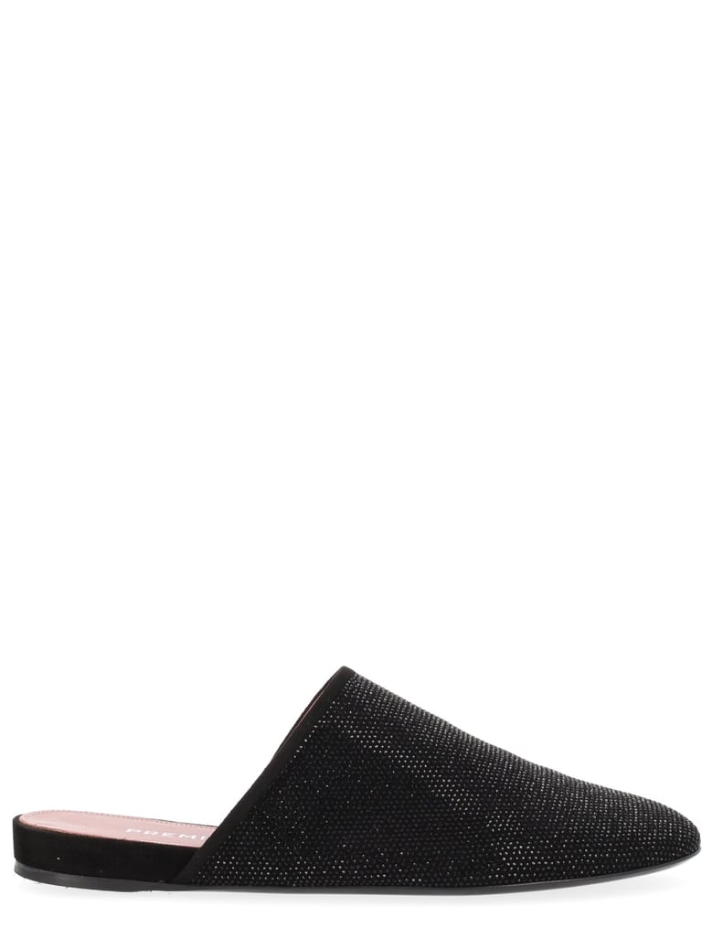 leather slipper with rhinestones by Selfnex
