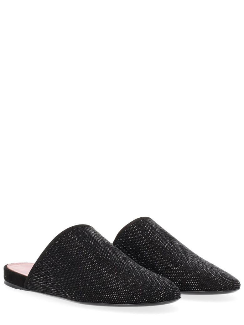 leather slipper with rhinestones by Selfnex