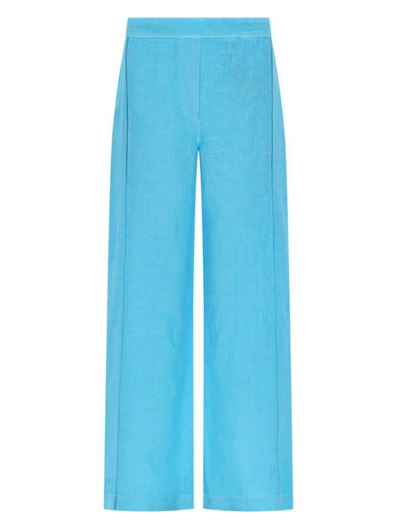 trousers wide-leg linen azure by Selfnex