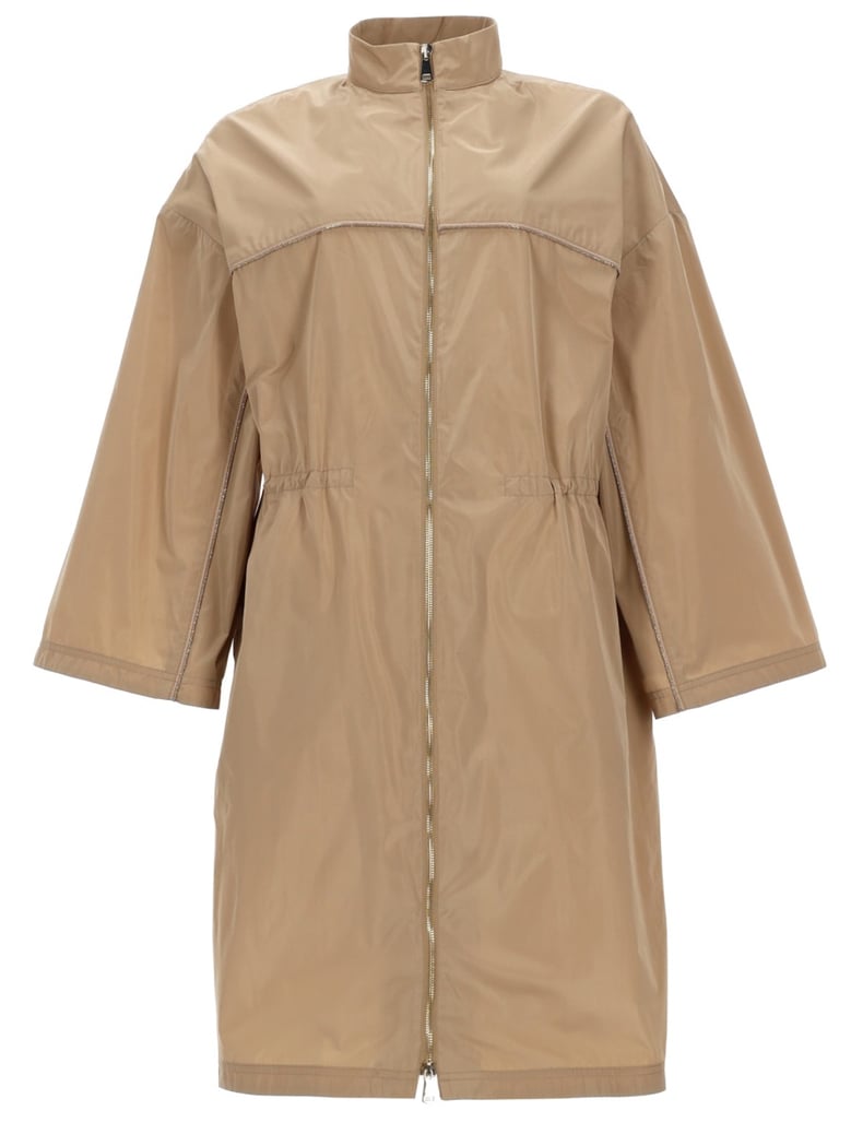 trench coat with zip beige by Selfnex