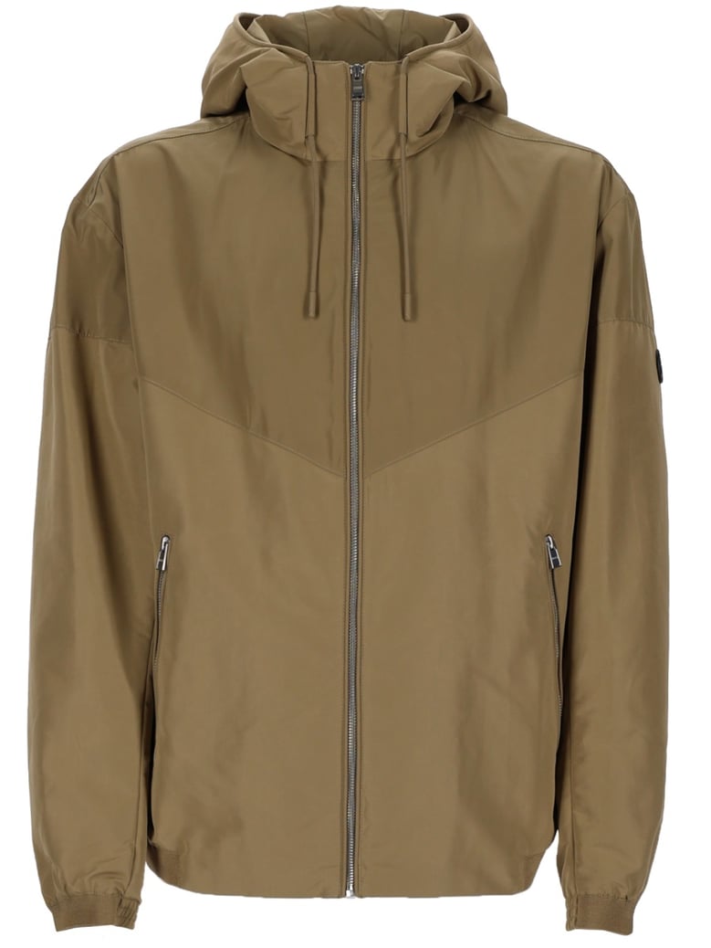hooded zip jacket beige by Selfnex