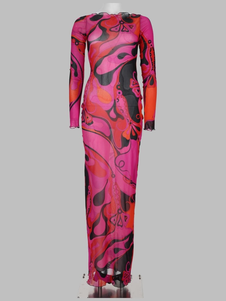 long tulle dress orchidee fuchsia by Selfnex