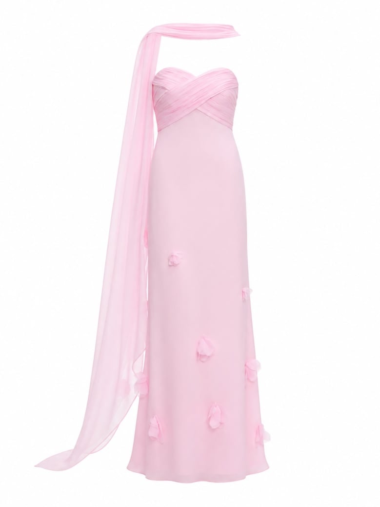 dress with scarf georgette pink by Selfnex
