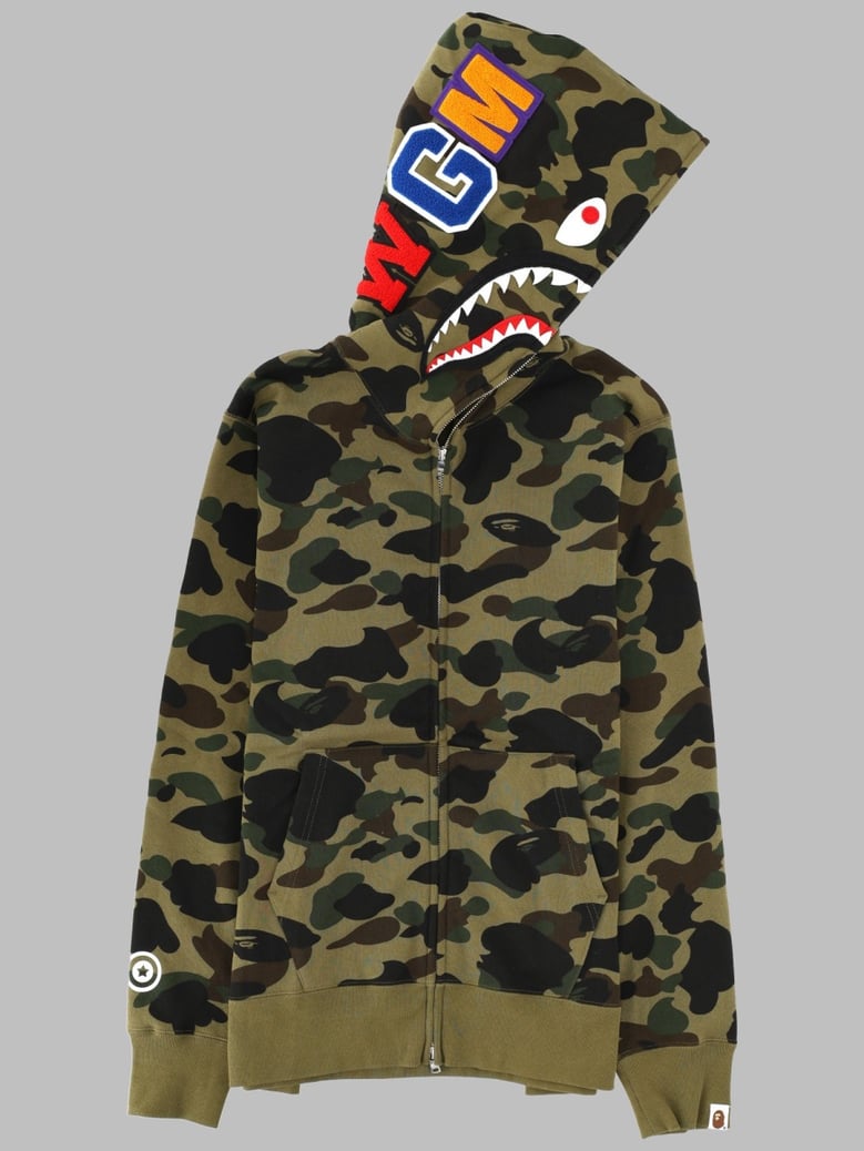 hooded sweatshirt shark military green by Selfnex