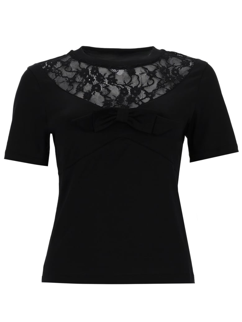 t-shirt with bow and lace inserts by Selfnex