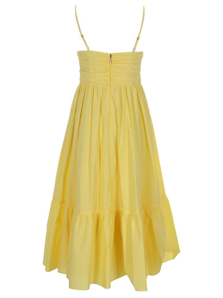 v-neck midi dress yellow by Selfnex