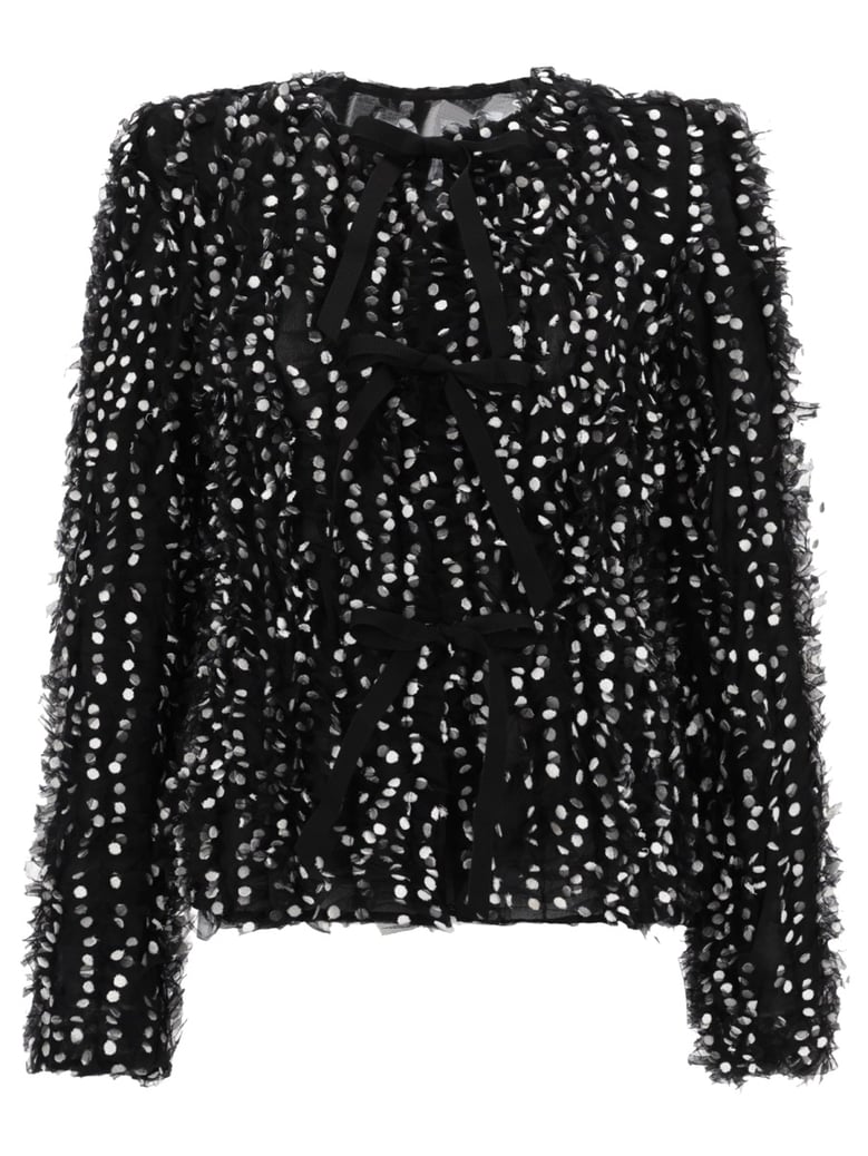 jacket polka dot embroidered black by Selfnex