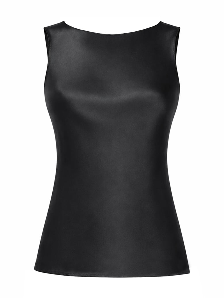 top draped silk black by Selfnex