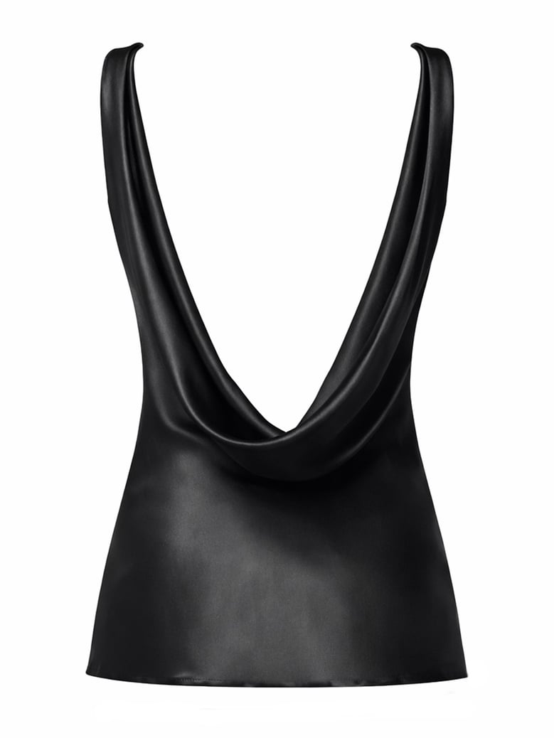 top draped silk black by Selfnex
