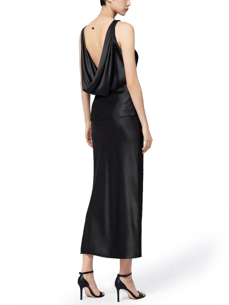 top draped silk black by Selfnex