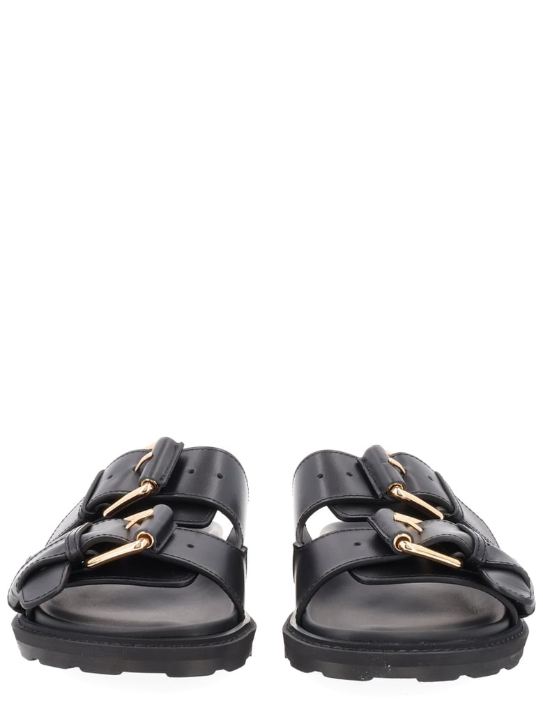 sandals tie-me black leather by Selfnex