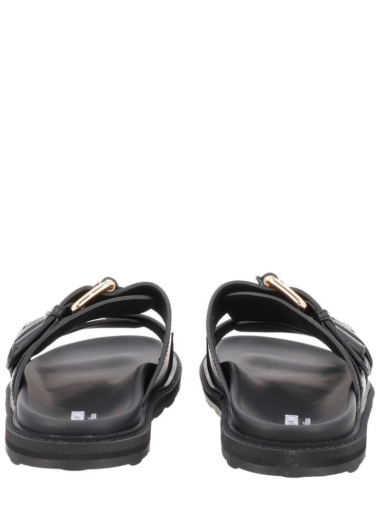 sandals tie-me black leather by Selfnex