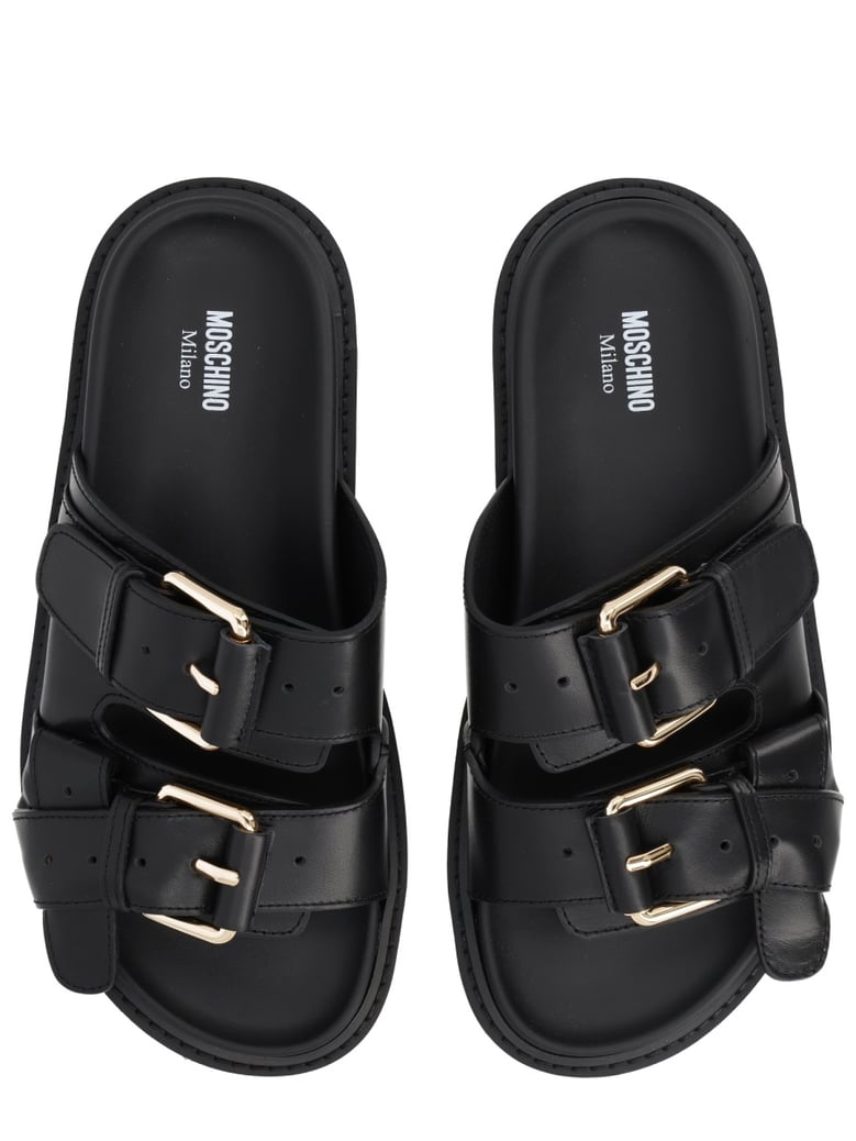 sandals tie-me black leather by Selfnex