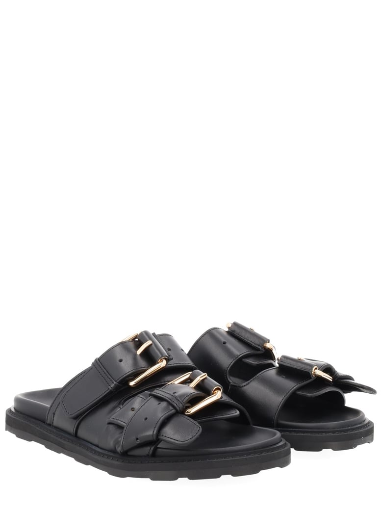 sandals tie-me black leather by Selfnex