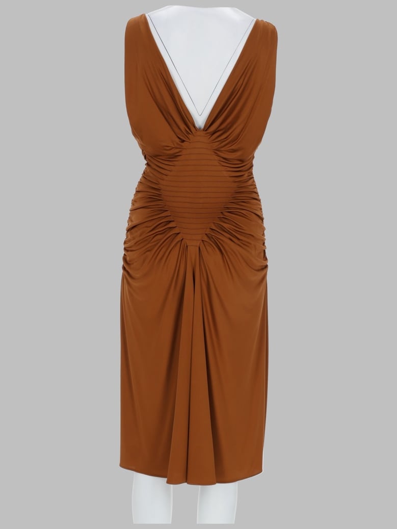 midi dress viscose jersey brown by Selfnex