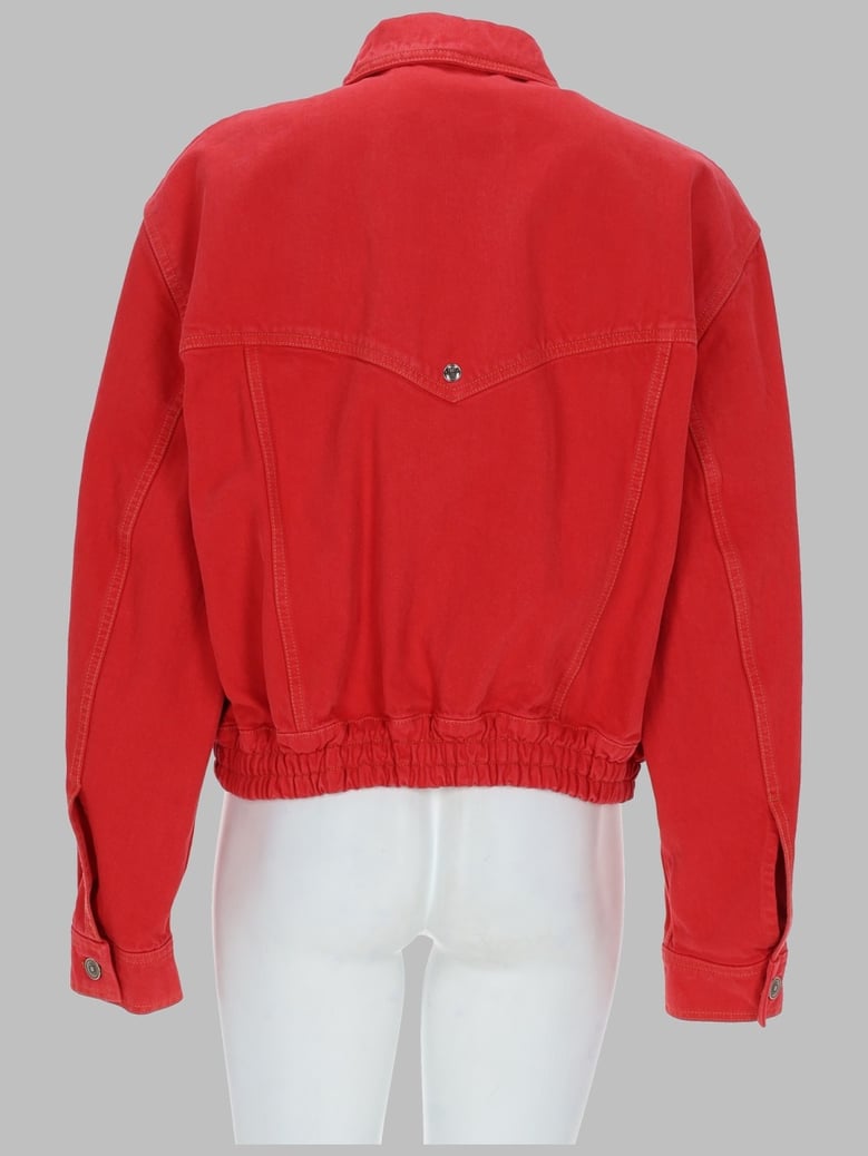 denim blouson jacket red by Selfnex