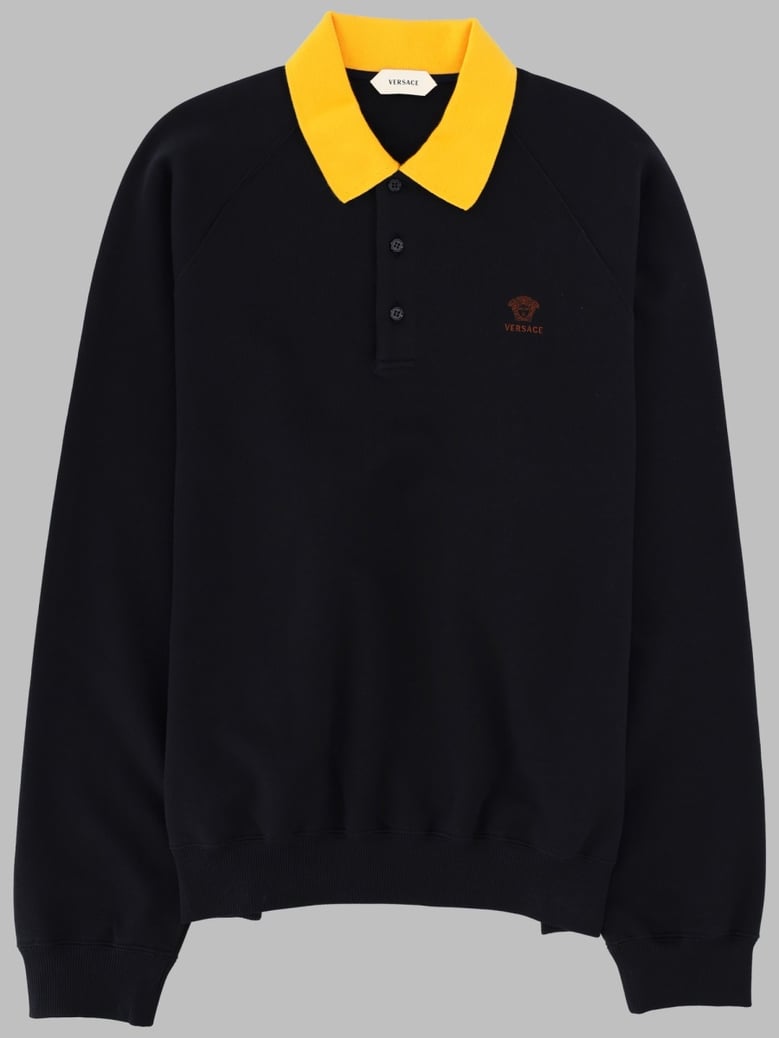 polo-collar sweatshirt blue by Selfnex