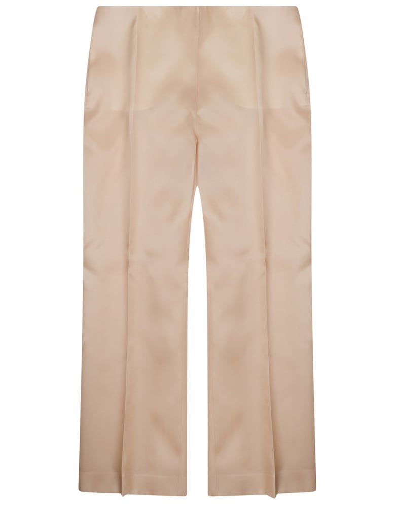 trousers straight silk beige by Selfnex