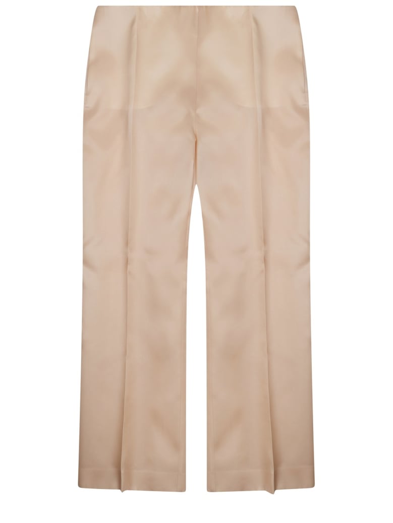 trousers straight silk beige by Selfnex